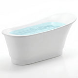 Prima Series 67 in. x 31 in. Flat Bottom Acrylic Freestanding Soaking Bathtub with Center Drain in Glossy White