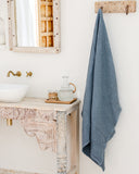 Waffle Bath Towel in Gray blue