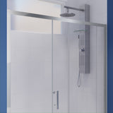 Halberd Series 59 to 60 in. x 72 in. Sliding Framed Shower Door with Tsunami Guard Tempered Glass
