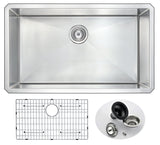 ANZZI 32 in. Undermount Kitchen Sink, Handcrafted Stainless Steel (16/18 Gauge), Single or Double Bowl, Various Series