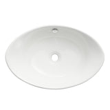 Verona Series 23 in. Ceramic Oval Vessel Bathroom Sink Basin in White