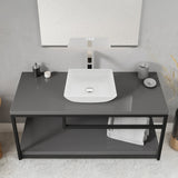 Solstice Series 16 in. L x 16 in. W Square Bathroom Vessel Sink in White Finish Glass with Chrome Pop-Up Drain