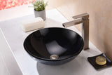 Arc Series 17 in. Bathroom Vessel Sink with Scratch-Tough and Stain-Resistant Non-Porous Surface in Blue Glass
