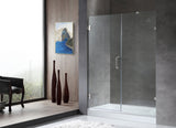 Consort Series 60 in. x 72 in. H Hinged Frameless Shower Door with Tsunami Guard Tempered Glass
