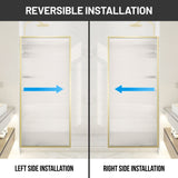 Welle 34 in. x 74 in. Framed Fixed Shower Screen Door with 5/16" (8mm) Tempered Fluted or Clear Glass