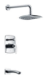 ANZZI Tempo Modern Tub and Shower Faucet Set, Single Handle Control, 16.3" Heavy Rain Showerhead, 1.8 GPM, Rhino Alloy Solid Brass, cUPC Certified
