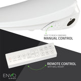 Dive Smart Electric Bidet Toilet Seat for Elongated Toilets with Remote Control, Heated Seat, and Deodorizer in White