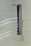 Monsoon 57 in. 4-Jetted Full Body Shower Panel System with Heavy Rain Shower and Spray Wand in Mahogany Style Deco-Glass