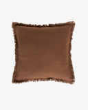 Heavyweight linen deco pillow cover in Chocolate brown