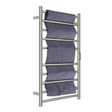 ANZZI Crete Series 10-Bar Wall Mounted Towel Warmer (20.86" W x 34.25" H), Dual Installation, Digital Timer, Rhino Alloy Certified Stainless Steel