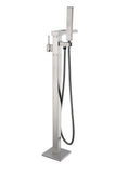 ANZZI Union Floor Mount Tub Filler (41" H), 2-Handle Control, 60" Hand Sprayer, Solid Brass, cUPC Certified, Various Finishes