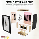 3-Person Infrared Heater Indoor Sauna With Red Light Therapy, Chromotherapy Lights, WiFi Control, Black Canadian Hemlock