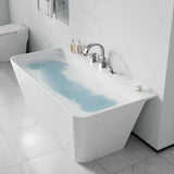 Vault Series 67 in. x 32 in. Flat Bottom Acrylic Freestanding Soaking Bathtub with Center Drain and Faucet
