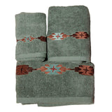 Socorro Embroidered 3PC Towel Set, Turquoise