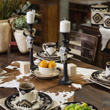Carved Skull Tapered Pillar Candle Holder