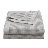 Stonewashed Cotton Waffle Weave Coverlet