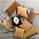 Aztec Genuine Leather & Hide Throw Pillow
