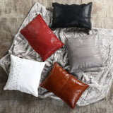 Genuine Leather Buckskin Lumbar Pillow