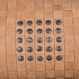 Genuine Leather Studded Basket Weave Pillow