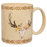 Desert Skull/Floral Design Mug, Set of 4