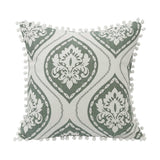 Belmont Graphic Print Throw Pillow w/ Pom Trim