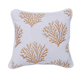 Catalina Saffron Coral Embroidered Throw Pillow