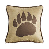 Faux Suede Bear Claw Pillow, Reverse Faux Leather