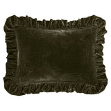 Stella Faux Silk Velvet Ruffled Dutch Euro Pillow