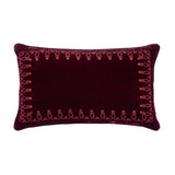 Stella Faux Silk Velvet Embroidered Lumbar Pillow