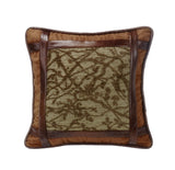 Highland Lodge Framed Tree Faux Leather Pillow