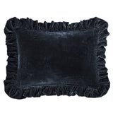 Stella Faux Silk Velvet Ruffled Dutch Euro Pillow