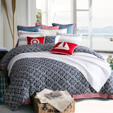 St. Clair Paneled Navy Blue Throw Pillow