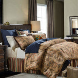Tammy Paisley Throw Pillow, Navy Flange
