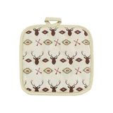 Aztec Multi-Deer Printed Pot Holder, Set of 10