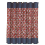 Floral Shower Curtain with Blue Detail