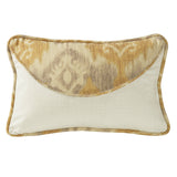 Casablanca Envelope Lumbar Pillow, Taupe & Flaxen Ikat