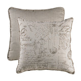 Fairfield Printed Script Linen Euro Sham