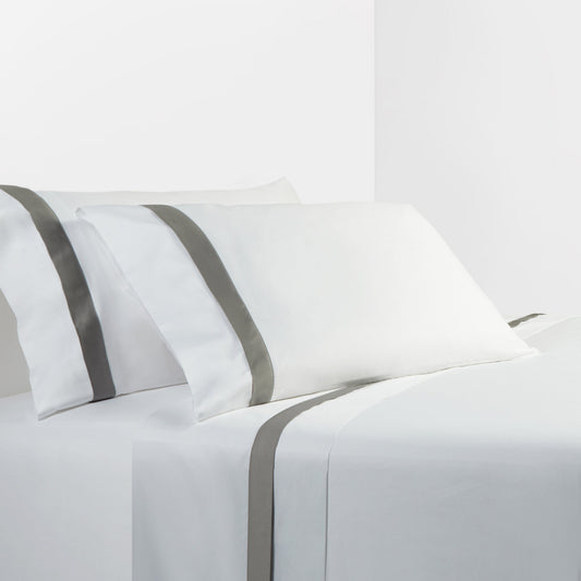 Flange Design 350TC Cotton Sateen Sheet Set, Gray