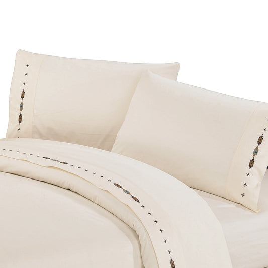 Embroidered Socorro 350TC Cotton Sateen Sheet Set