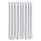 Washed Linen Ruffled Shower Curtain, White