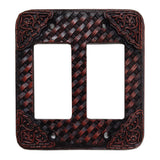 Tooled Resin Weaver Double Rocker Wall Switch Plate
