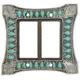 Turquoise Double Rocker Switch Wall Plate