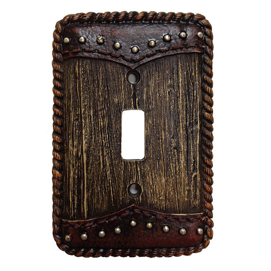 Woodgrain w/ Double Yoke Single Switch Wall Plate