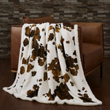 Elsa Cowhide Campfire Sherpa Throw