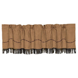 Barbwire Dark Tan Kitchen Valance w/ Fringe