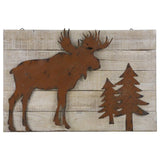 Distressed Moose Rustic Lodge Wall Decor