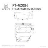 Kahl Series 5.58 ft. Freestanding Bathtub in White