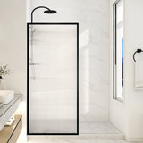 Welle 34 in. x 74 in. Framed Fixed Shower Screen Door with 5/16" (8mm) Tempered Fluted or Clear Glass