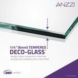 Lancer Series 23 in. x 72 in. H Hinged Frameless Shower Door with Tsunami Guard Tempered Glass