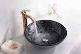 Arc Series 17 in. Bathroom Vessel Sink with Scratch-Tough and Stain-Resistant Non-Porous Surface in Gray Glass